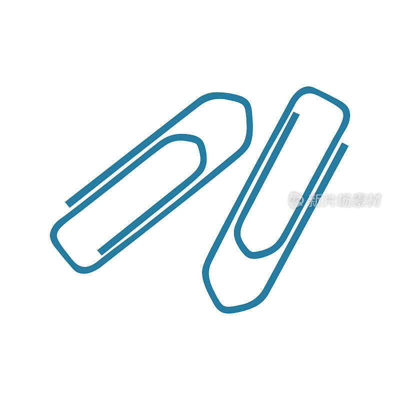 There are very few blue paper clip illustrations. Graphic design of school supplies. Office supplies - stationery and school supplies. Paper clip.
